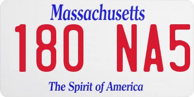 MA license plate 180NA5
