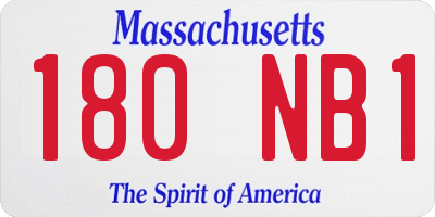 MA license plate 180NB1