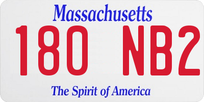 MA license plate 180NB2