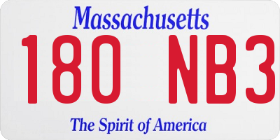 MA license plate 180NB3