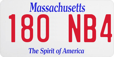 MA license plate 180NB4