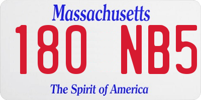 MA license plate 180NB5