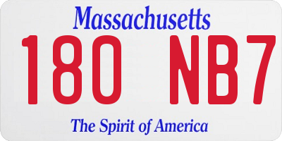 MA license plate 180NB7