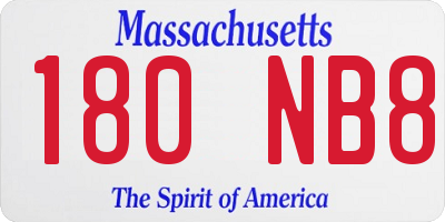 MA license plate 180NB8