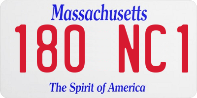 MA license plate 180NC1