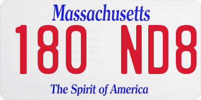 MA license plate 180ND8