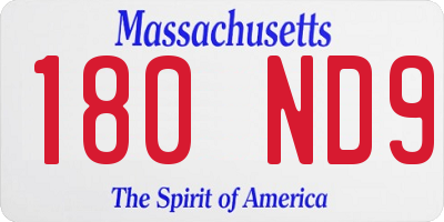 MA license plate 180ND9