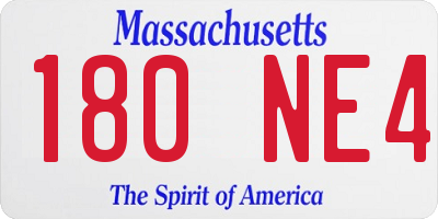 MA license plate 180NE4