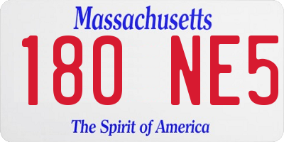 MA license plate 180NE5