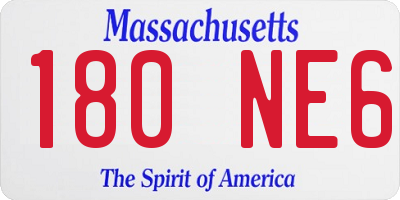 MA license plate 180NE6