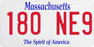 MA license plate 180NE9