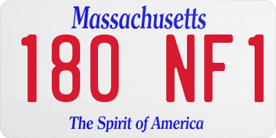 MA license plate 180NF1