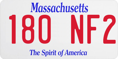 MA license plate 180NF2