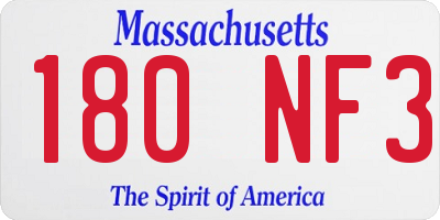MA license plate 180NF3