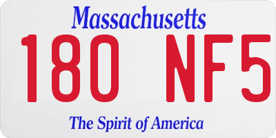 MA license plate 180NF5