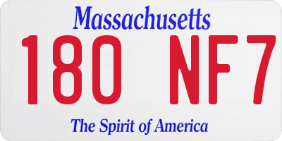 MA license plate 180NF7