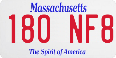 MA license plate 180NF8