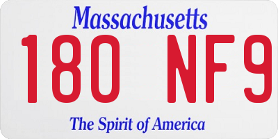 MA license plate 180NF9