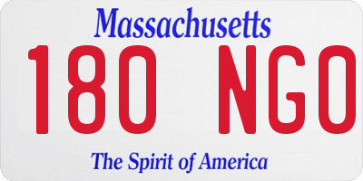 MA license plate 180NG0
