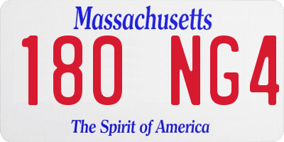 MA license plate 180NG4