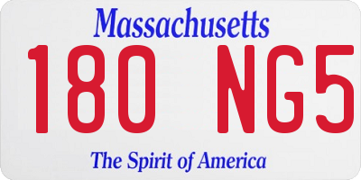 MA license plate 180NG5