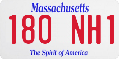 MA license plate 180NH1