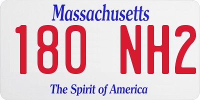 MA license plate 180NH2