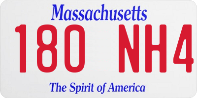 MA license plate 180NH4