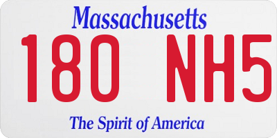 MA license plate 180NH5