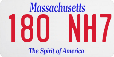MA license plate 180NH7