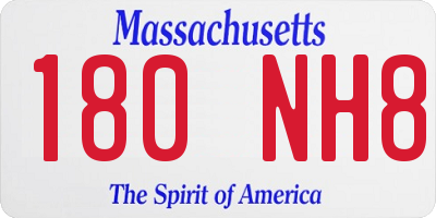 MA license plate 180NH8