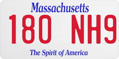MA license plate 180NH9