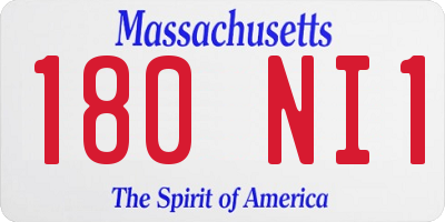 MA license plate 180NI1