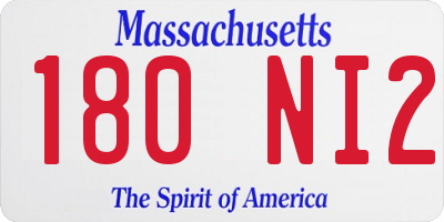 MA license plate 180NI2