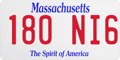 MA license plate 180NI6