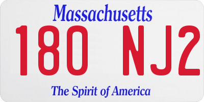 MA license plate 180NJ2