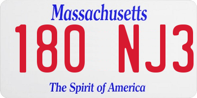 MA license plate 180NJ3