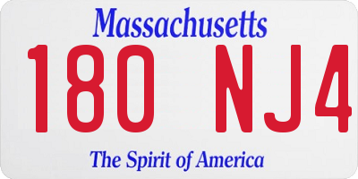 MA license plate 180NJ4