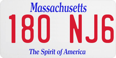 MA license plate 180NJ6