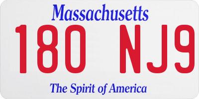 MA license plate 180NJ9