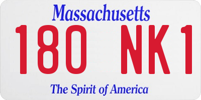 MA license plate 180NK1