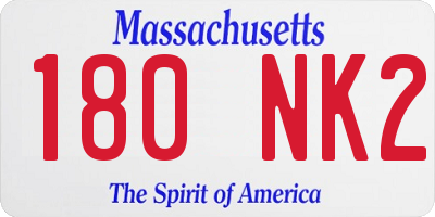 MA license plate 180NK2