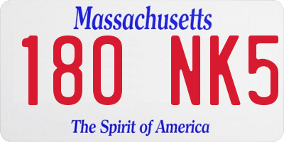 MA license plate 180NK5