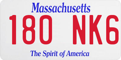 MA license plate 180NK6