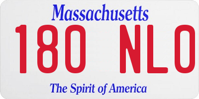 MA license plate 180NL0