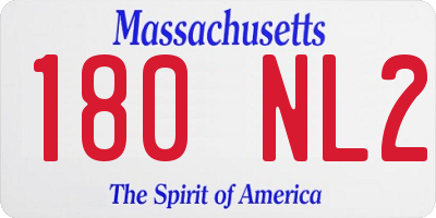 MA license plate 180NL2