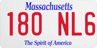 MA license plate 180NL6