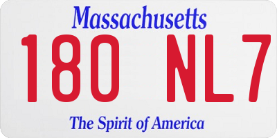 MA license plate 180NL7