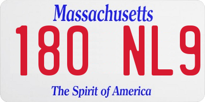 MA license plate 180NL9