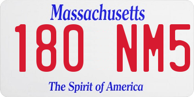 MA license plate 180NM5